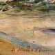 Ancient painting, Breton landscape, Saint Lunaire, signed, 1950s