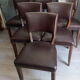 Lot of leather and vintage wood chairs