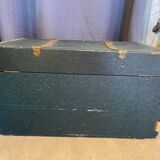 Ancienne malle de voyage pour vêtements coupés début xxème avec tiroirs et anses