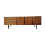 Scandinavian row in rosewood and chrome, 60s