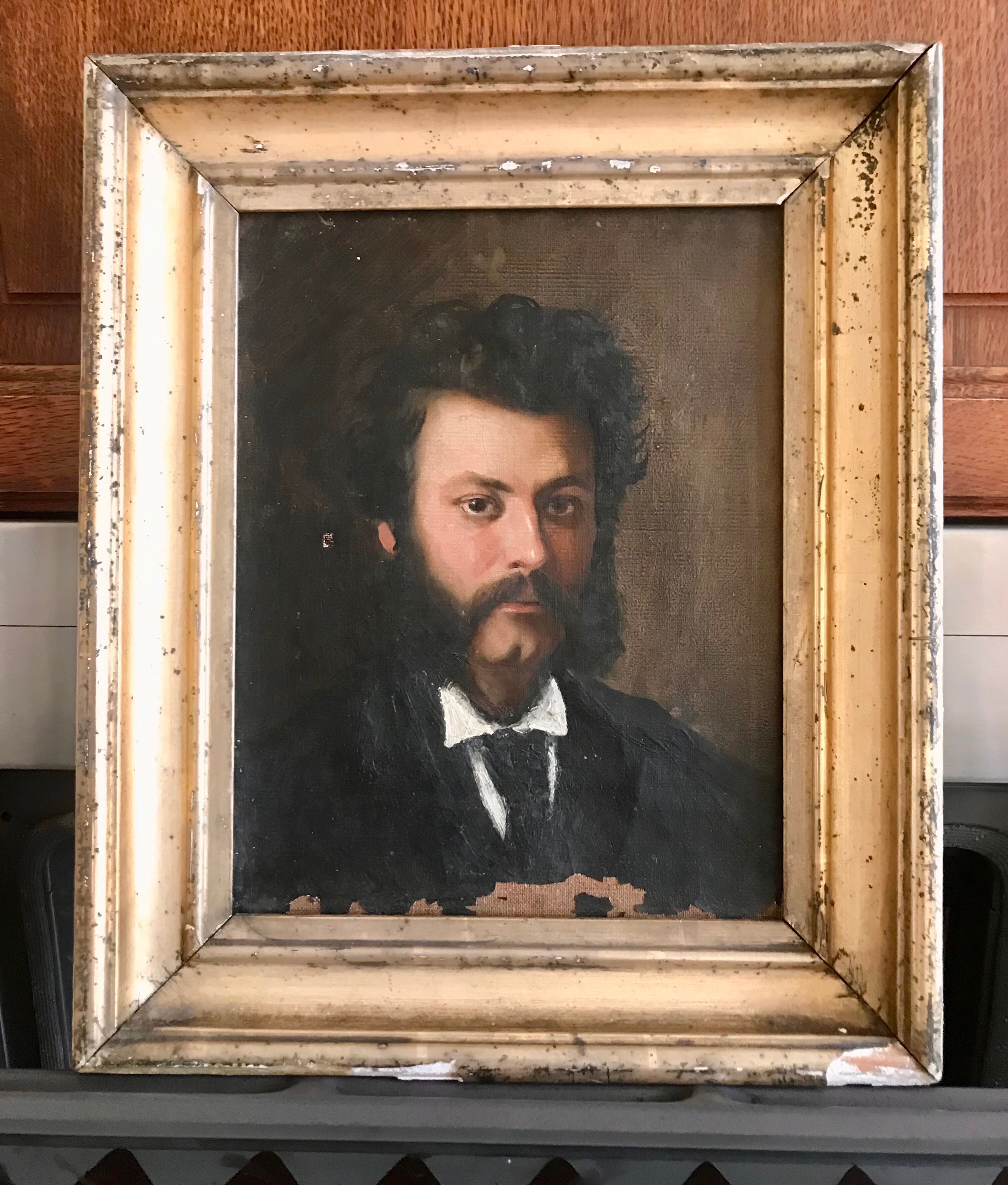 Portrait man oil on canvas 19th