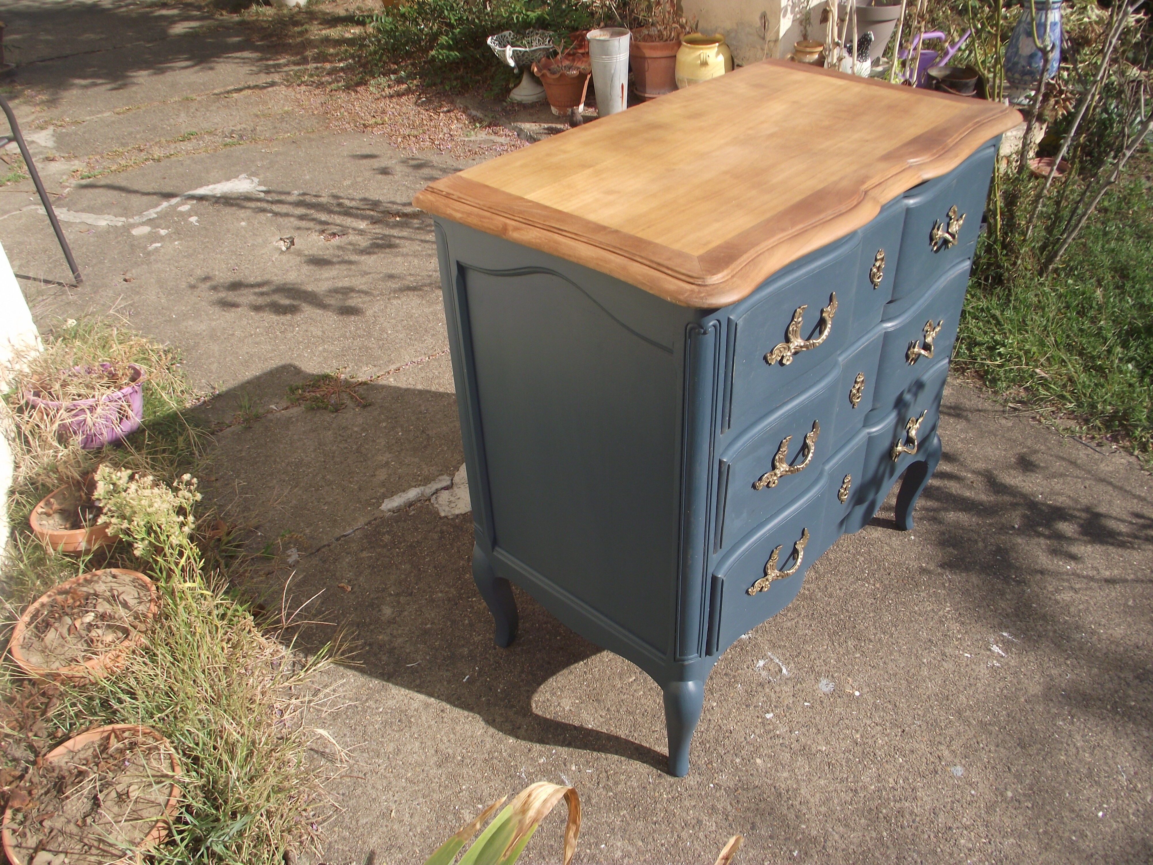 Louis XV-style chest of drawers  in solid cherry.