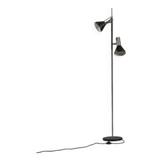 Vintage black 2 bulbs floor lamp, Germany 1970’s