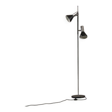 Vintage black 2 bulbs floor lamp, Germany 1970’s
