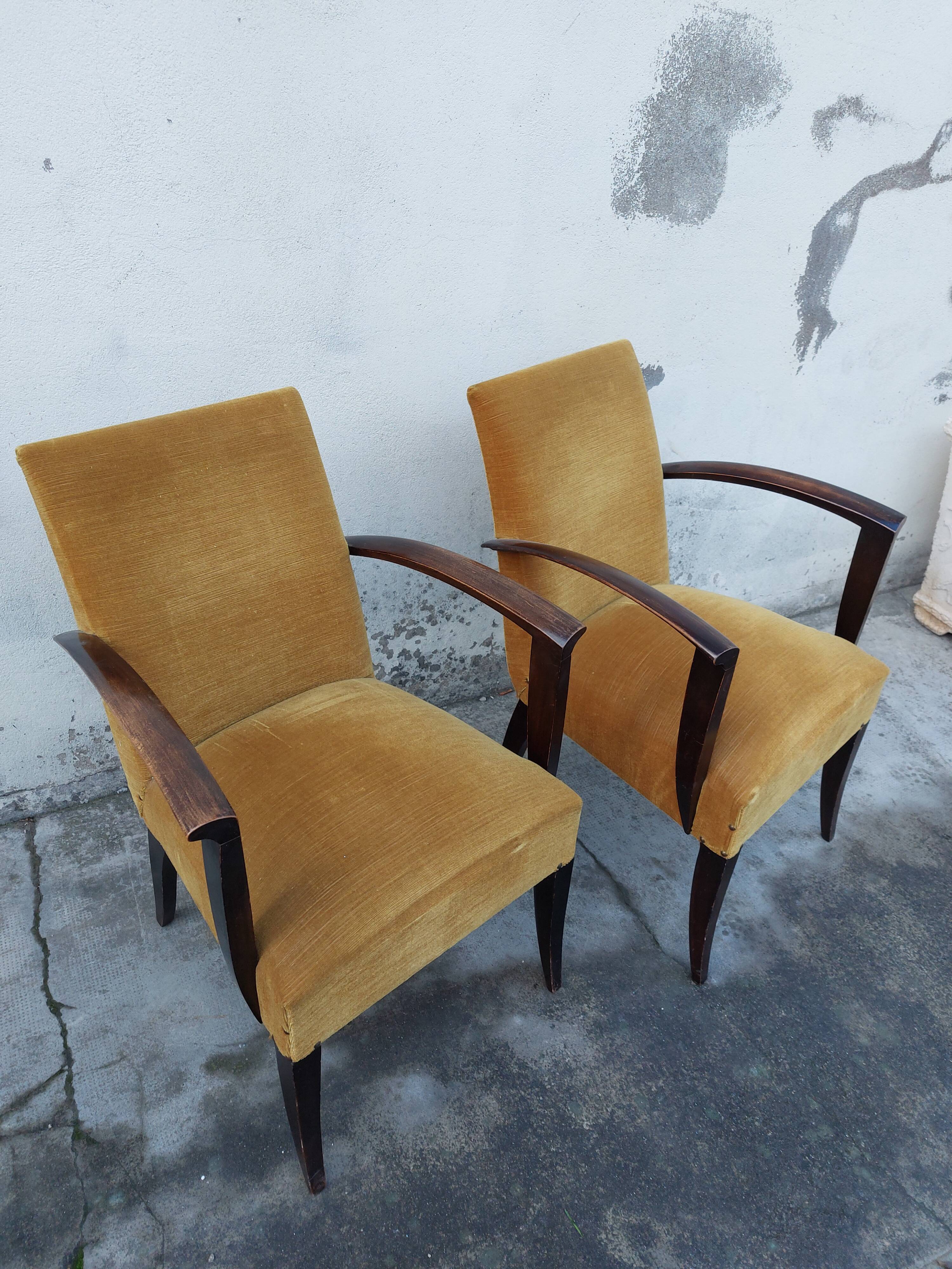 Paire de fauteuils bridge Art déco 1930