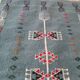 Handmade blue kilim carpet in pure wool 123cm x 67cm