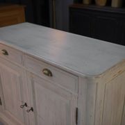 Low sideboard with 2 doors, white patina, 1960s