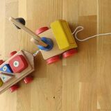 Tow truck with wooden steerable crane - 1980s