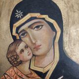 20th century hand-painted gilding wood icon