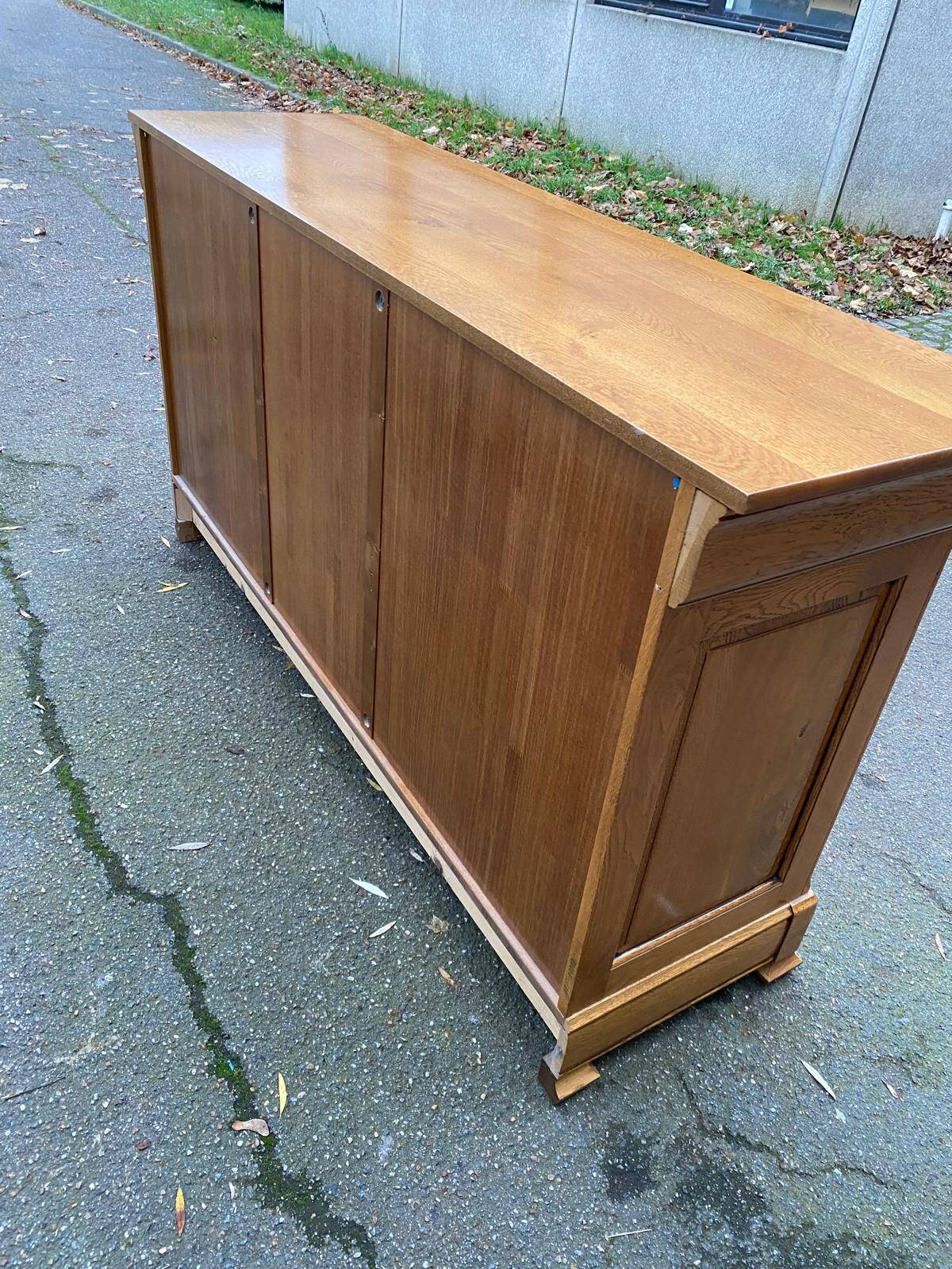 Buffet enfilade Louis Philippe en chêne massif du 20ème 186cm