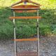 Vintage valet in wood, chrome metal and vinyl from the 60s