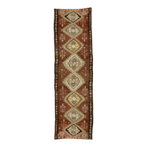 Grand Kilim Turc Yoruk Vintage 174x435 cm Geometrique Tisse Main