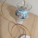 Crowned opaline stained glass and tassels