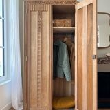 Art Deco style cabinet in raw wood, renovated