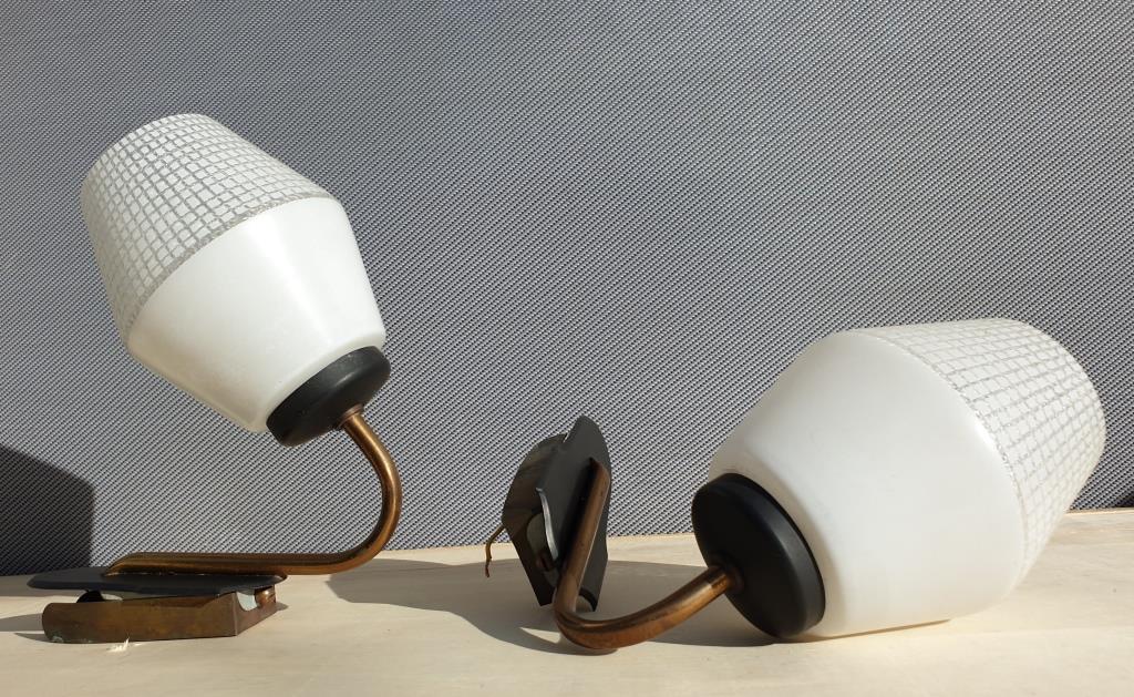 Pair of glass sconces, Arlus 1950