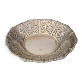 Bread basket, fruit... openwork in silver metal