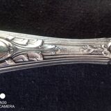 Lot de 7 anciens couteaux à fromage marque Solingen, en argent VM800 et vermeil