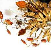Very beautiful 1960s gold-plated ceiling or wall lamp by Banci Firenze, Ita