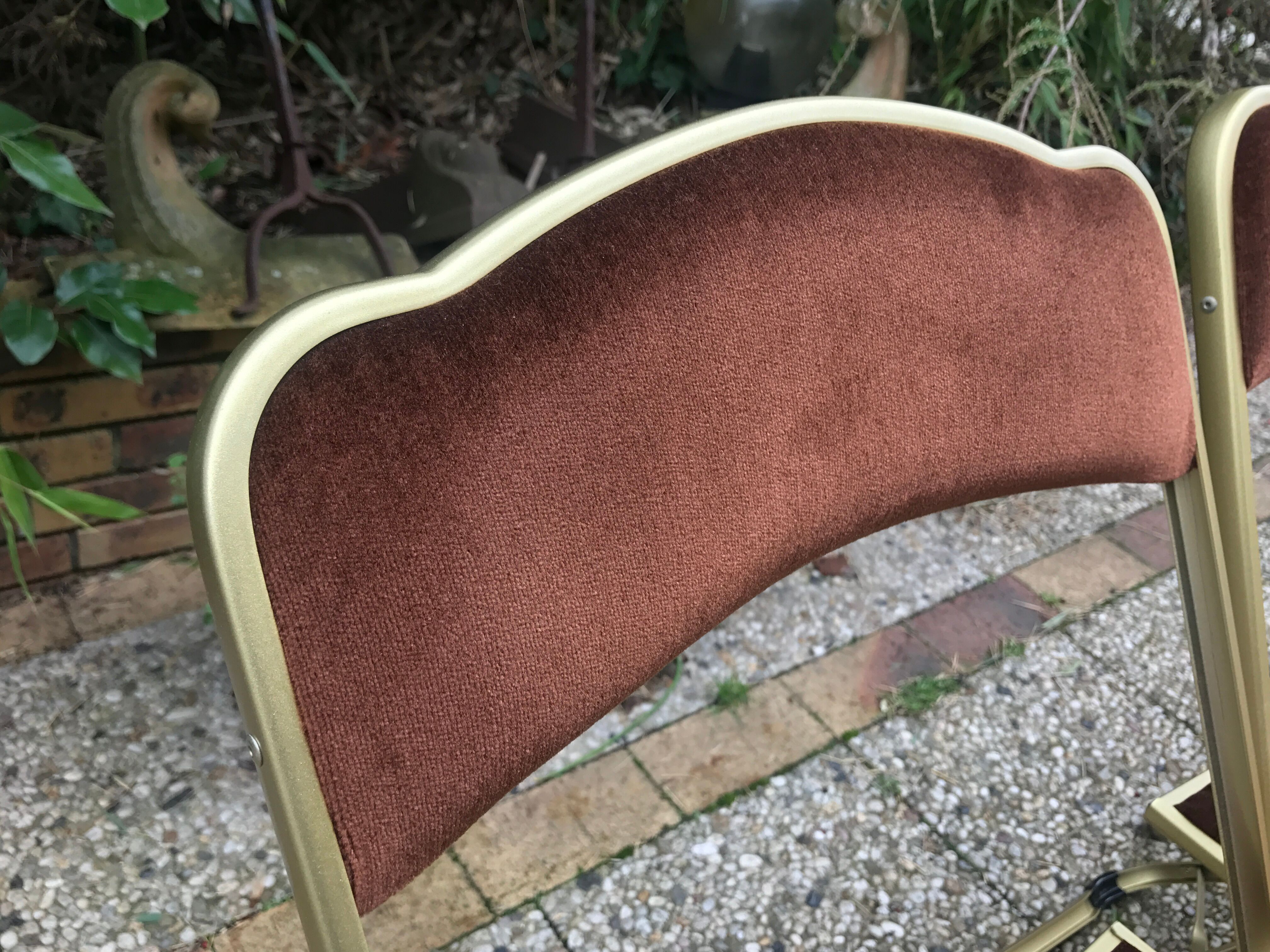 Six vintage folding chairs