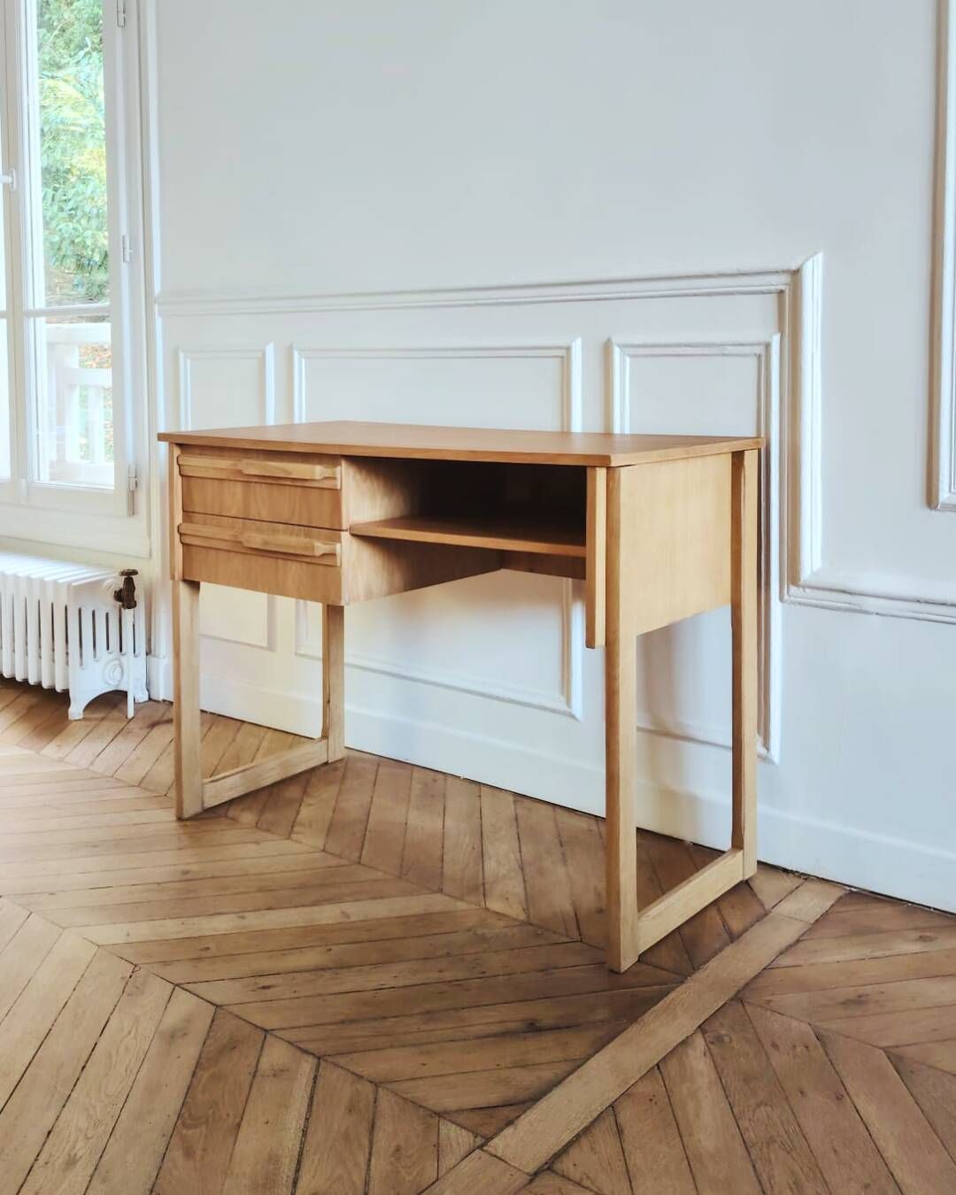 Renovated vintage desk, Scandinavian style, 1960s-70s.