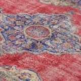 One-of-a-kind turkish handwoven vintage rug - rustic vintage charm 322x 225