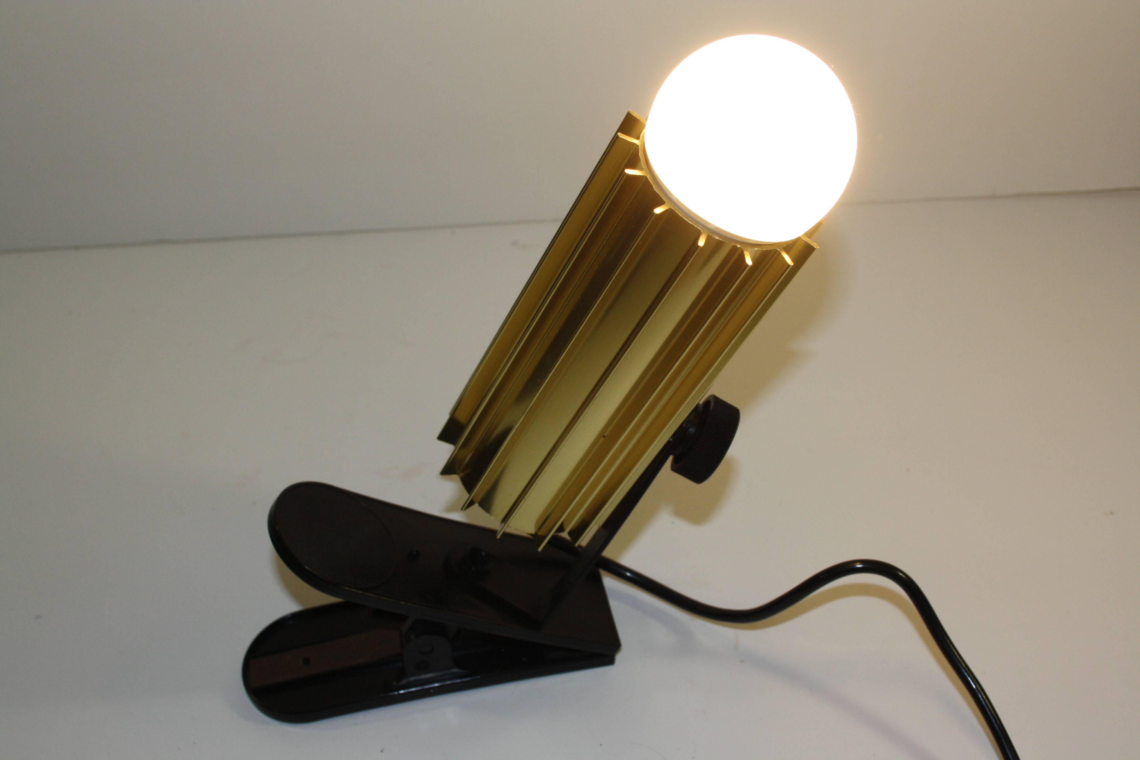 Golden lamp with vintage clamp