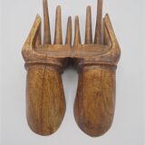 Empty wooden hands pocket