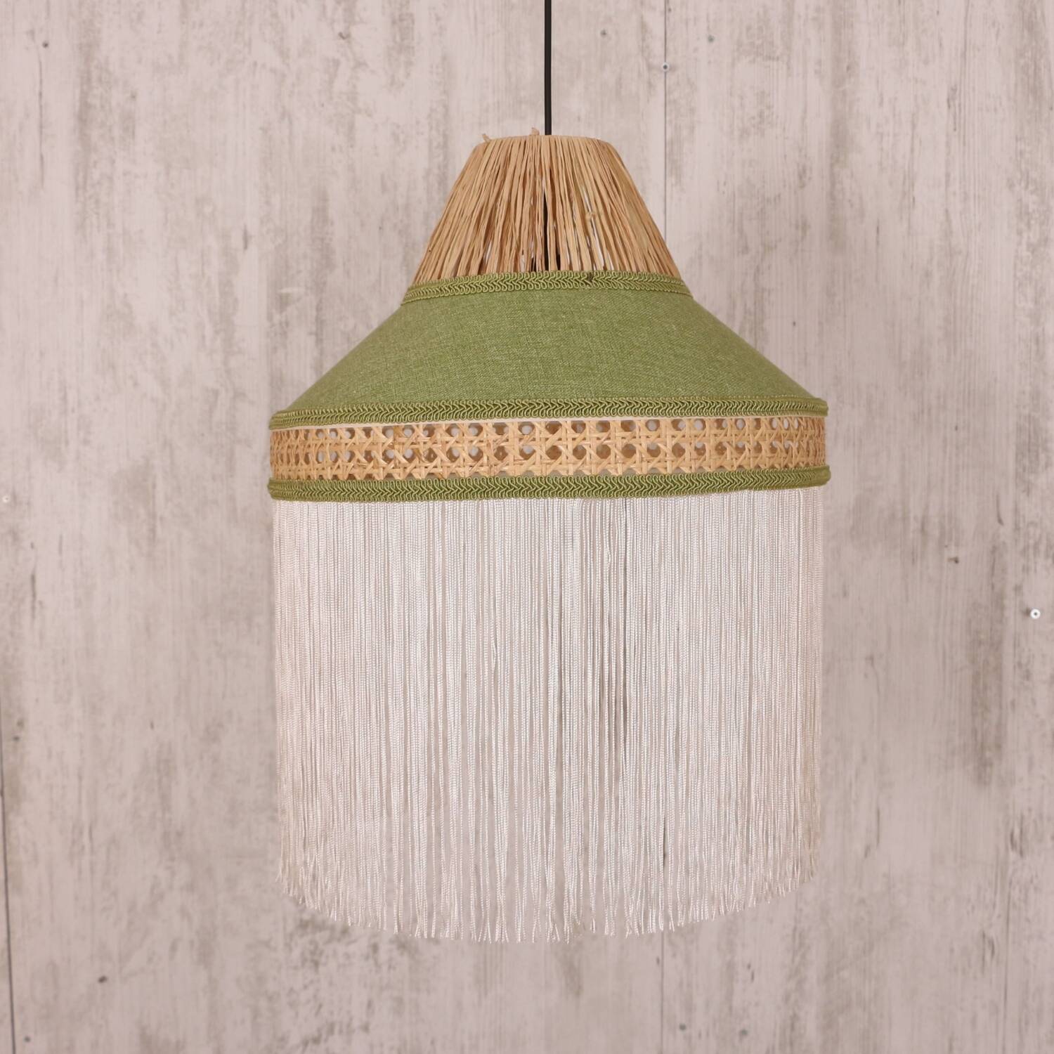 Natural Raffia Fabric Chandelier, Nursery Room Lighting, Pendant Lamp