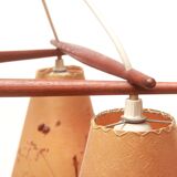 1950s ceiling lamp triangle in teak