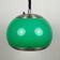 Green plastic pendant light in mid-century style by Stilux Milano, 1972