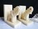 Elephant bookends in alabaster, Pair of elephant bookends.