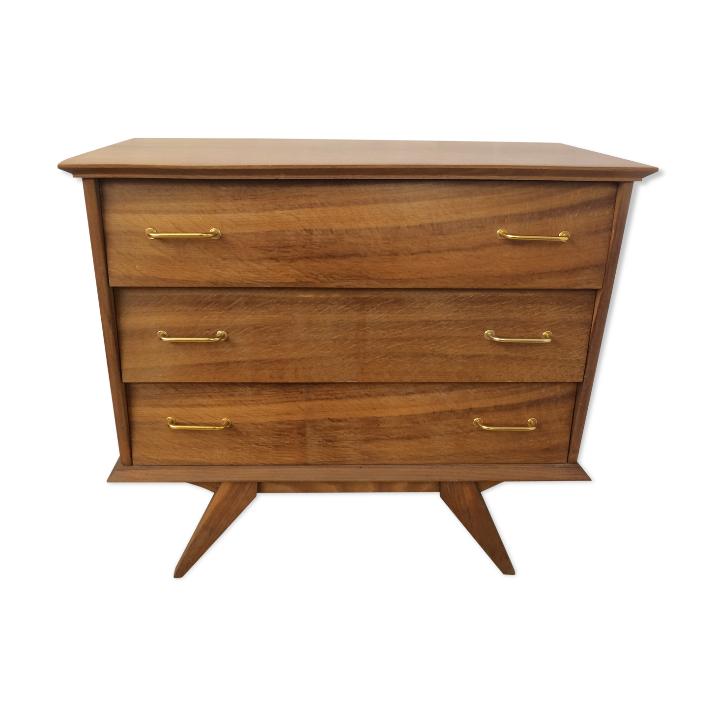 Chest of drawers 3 drawers golden oak compass feet