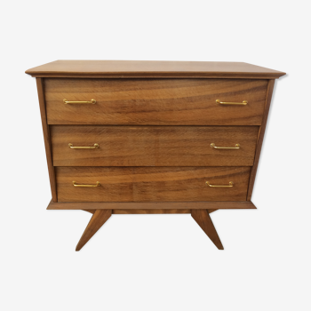 Chest of drawers 3 drawers golden oak compass feet