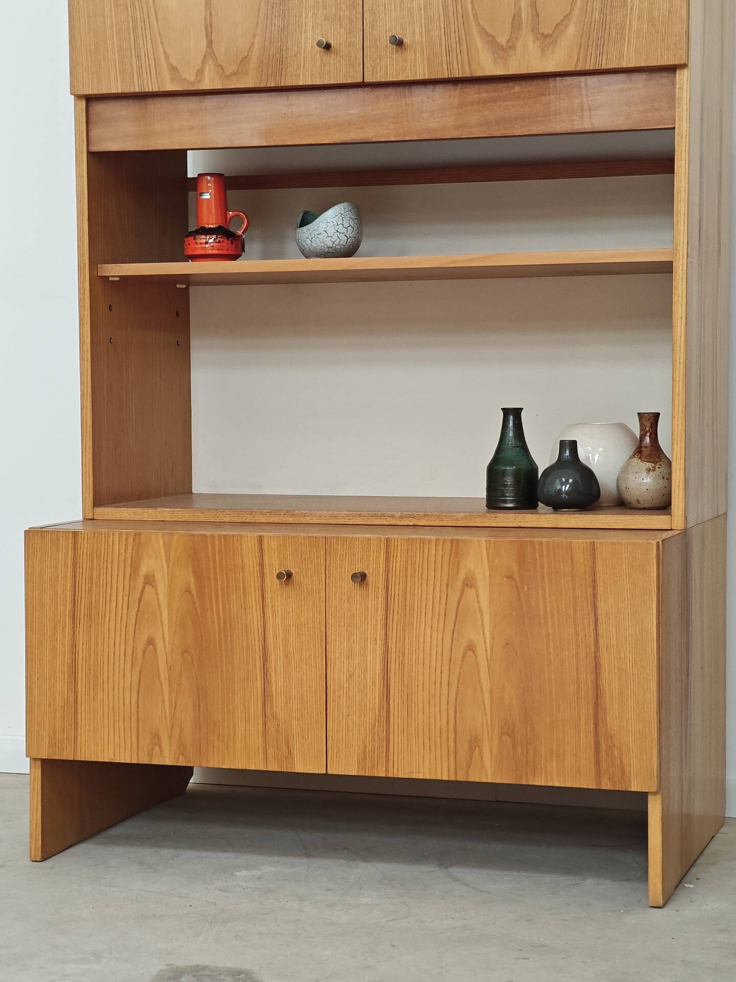 Antique high television cabinet, dresser cupboard by Drevotex Zamberk.