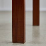 Angular, Teak Wood and Leather Chair with Copper Details, 1970s