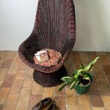 Mid-Century Wicker Armchair