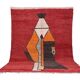 Abstract Vintage Moroccan Rug 238 x 334 - Berber Wool Rug - Handmade Rug