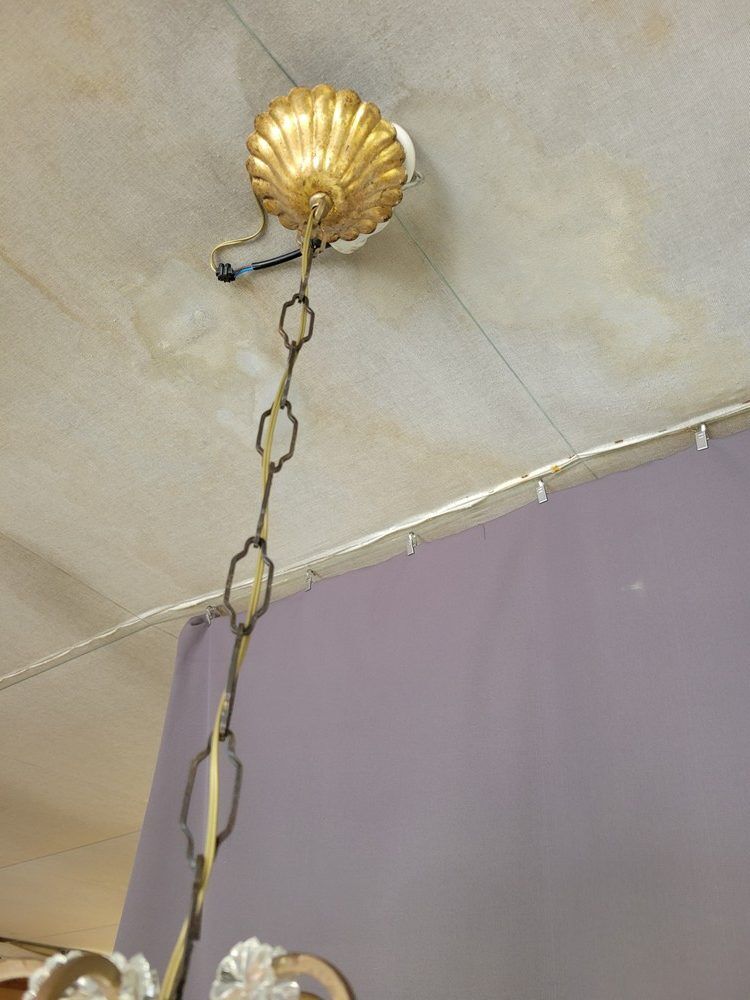 Chandelier with blue pendants