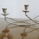 XXL silver metal candle holder 5 lights 70s