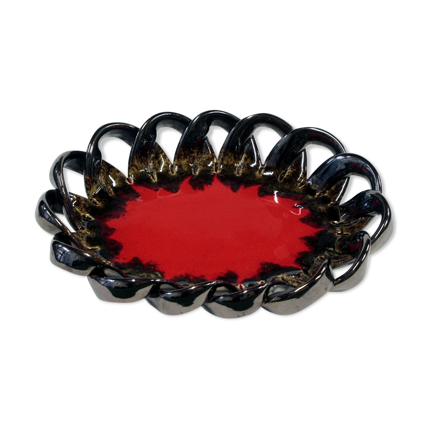 Vintage earthenware basket