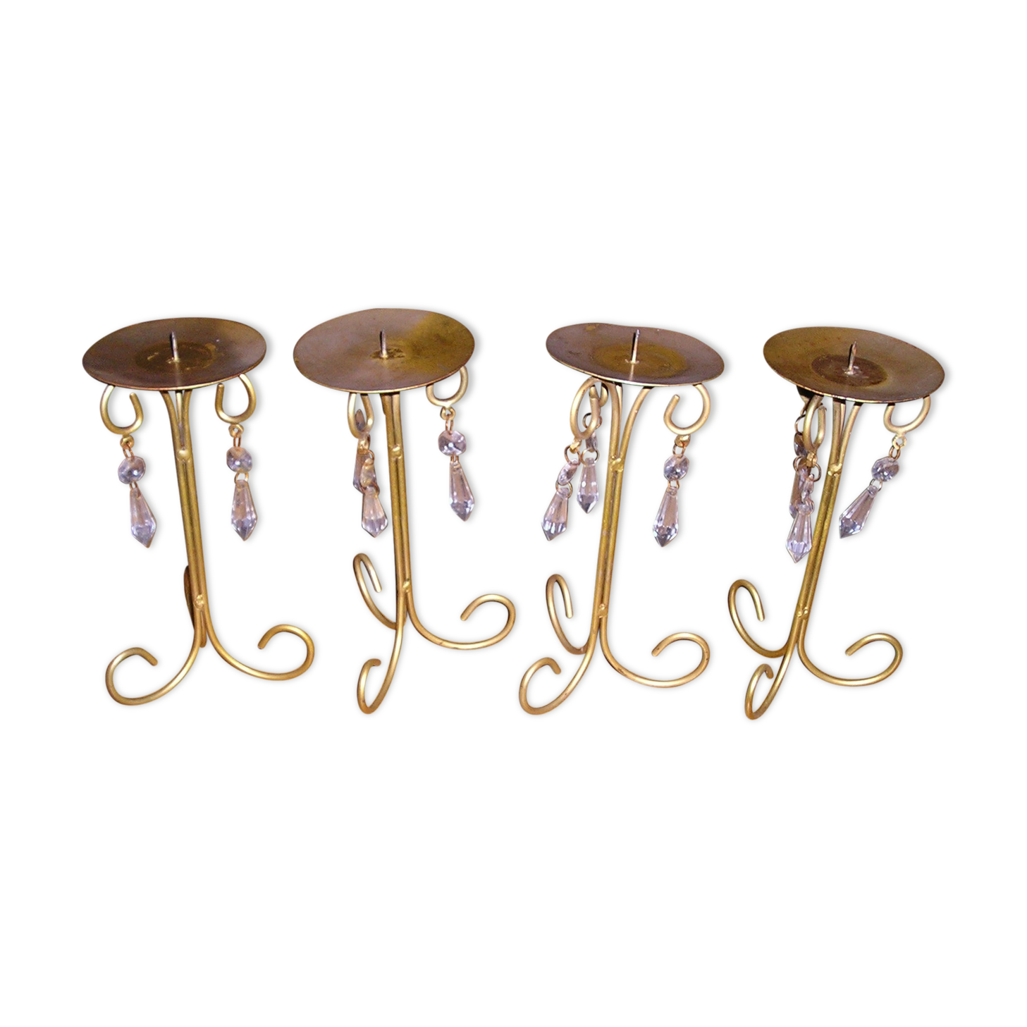 Set of 4 table candle holders with grapevines