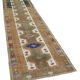 Hand-knotted turkish beige runner carpet 95 cm x 368 cm