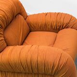 Pair of fabric armchairs Califfo Beka model 1970s vintage modernism