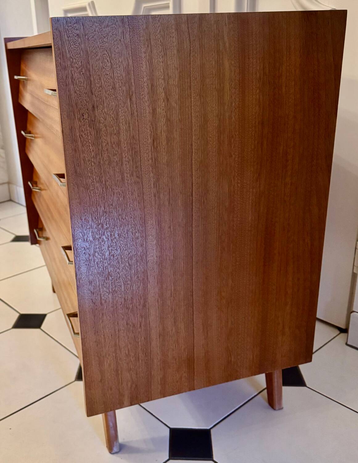 Vintage chest of drawers with compass feet