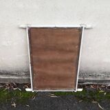 Large wooden mirror with bamboo effect painted in white, bohemian country decor