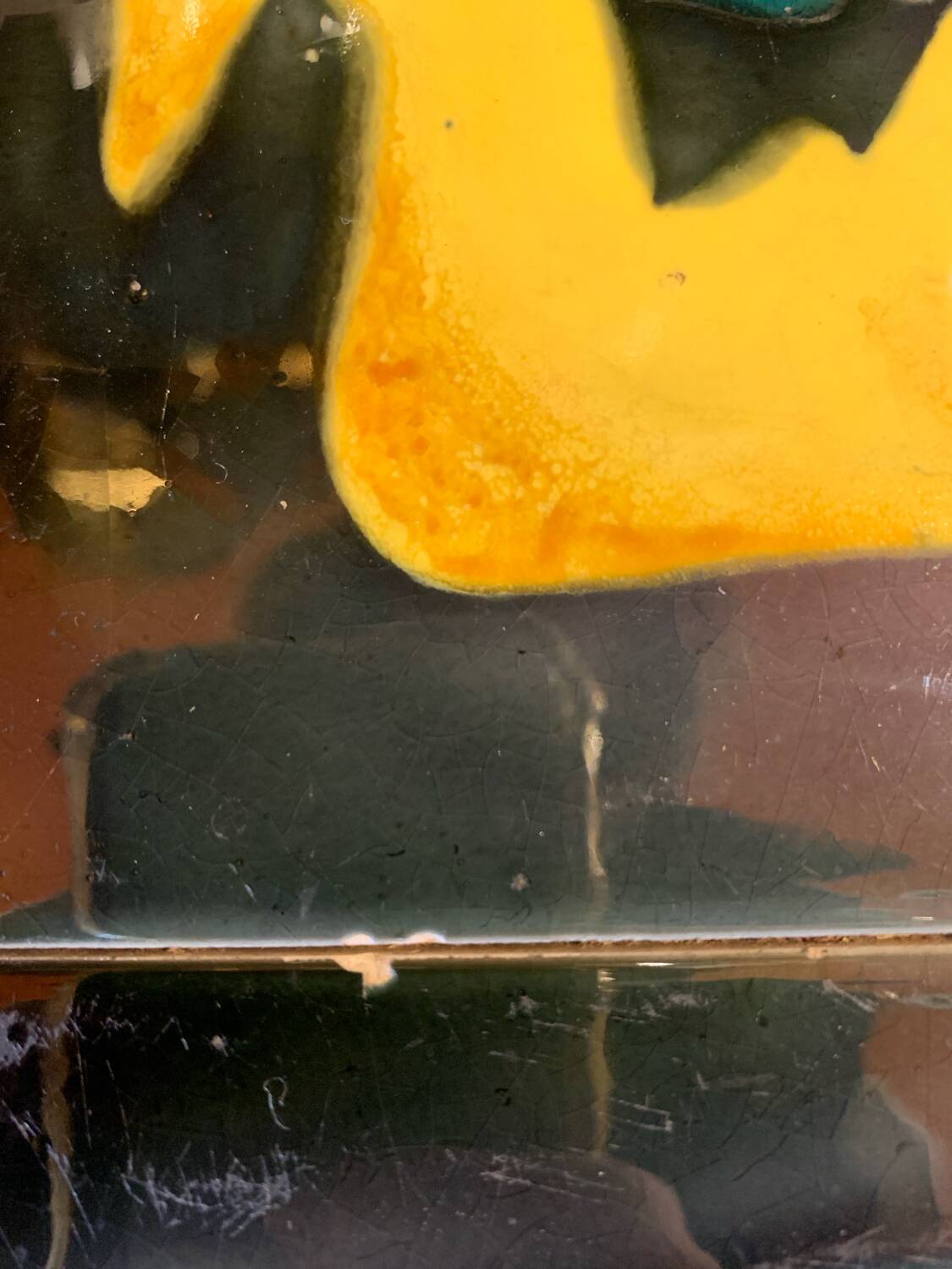 1950s coffee table in oak and ceramic tiles