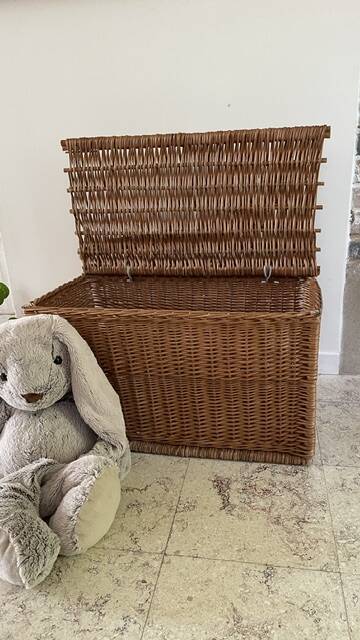 Vintage Rattan Chest Basket