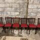6 Chaises baumann bistrot troquet parisien bois de hêtre et skaÏ rouge - ancien et vintage