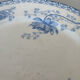 Old flat plate, light blue ironstone from Sarreguemines, model r.