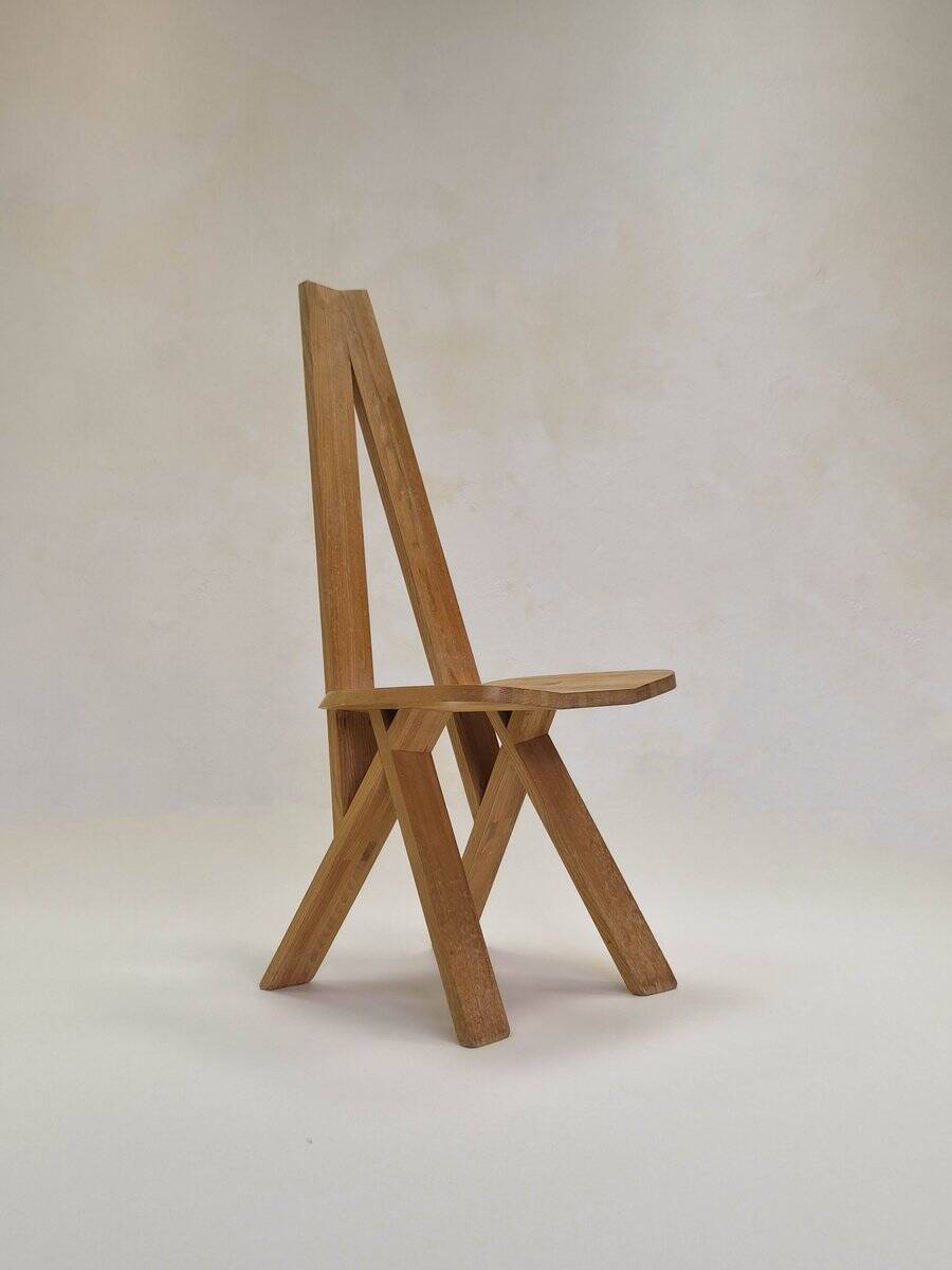 Model S45 Chlacc wood chair by Pierre Chapo, 1979
